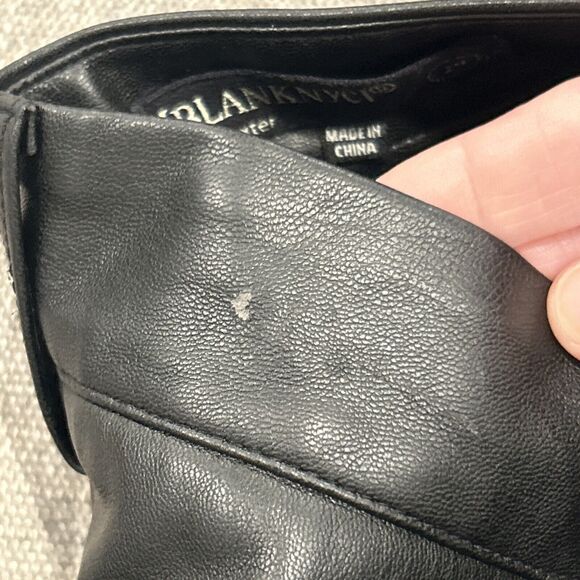 Blank NYC Pants Women 29 Faux Leather Black The Baxter Ribcage Straight Leg Crop - Picture 6 of 11